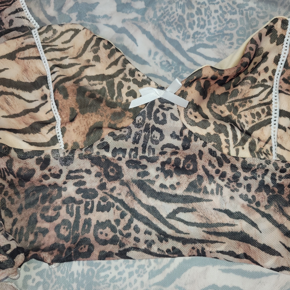 SHEIN Leopard Print Sheer Outfit - Picture 5 of 7